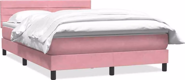 Giroletto a Molle con Materasso Rosa 140x220 cm in Velluto