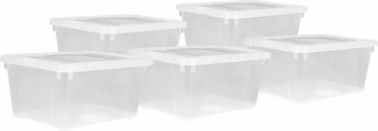 set di 5 scatole trasparenti 33x20x11 cm # 5 PEZZI # - media 408553