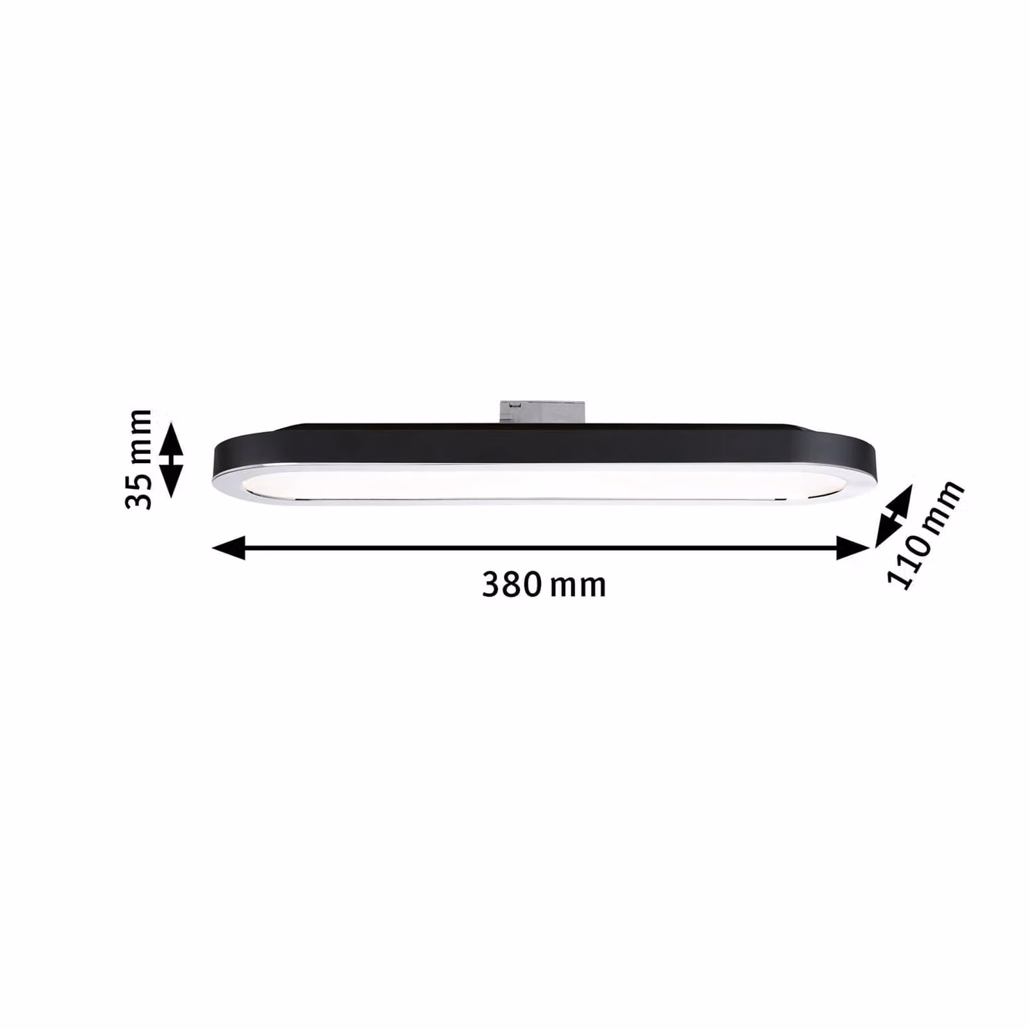 Paulmann URail pannello LED 7W 2.700K nero satin. LED-Panel, Nero, Soggiorno / Sala da pranzo, Alluminio, Moderno