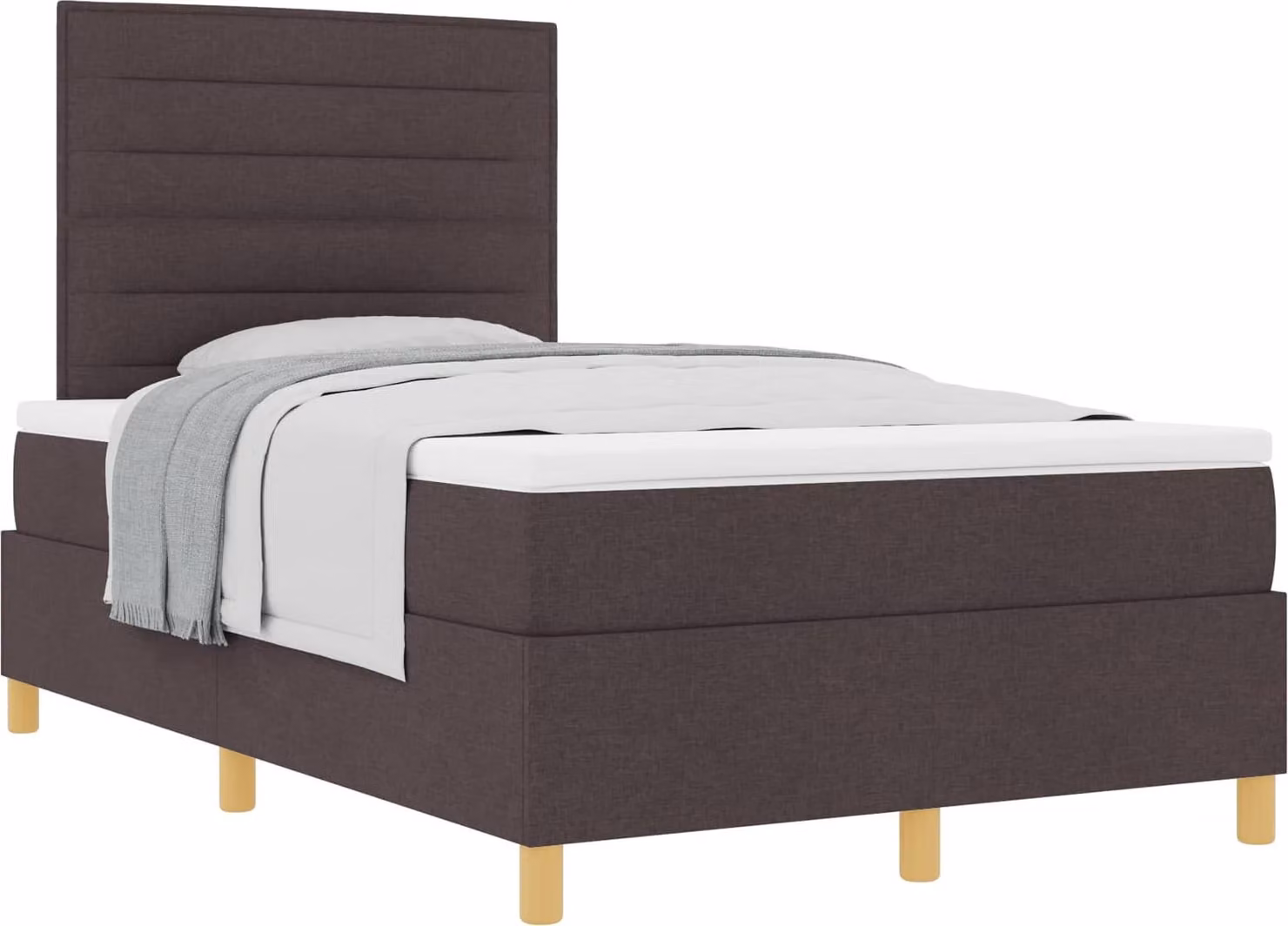 Letto a molle con materasso Marrone Scuro 120 x 200 cm Tessuto