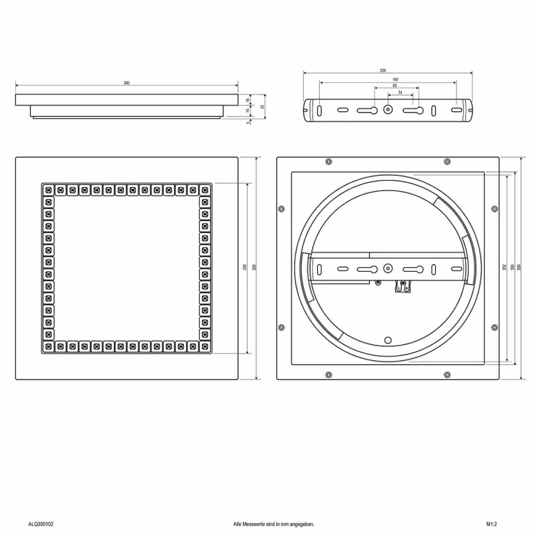 EVN Plafoniera a LED ALQ, dimmerabile, Bianco / Opale, Studio / Ufficio, Plastica, Moderno, Plafoniera LED