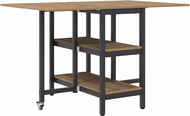 Tavolo da pranzo e cucina moderno rettangolare in legno ingegnerizzato marrone L: 122 cm, P: 80 cm, H: 76,5 cm