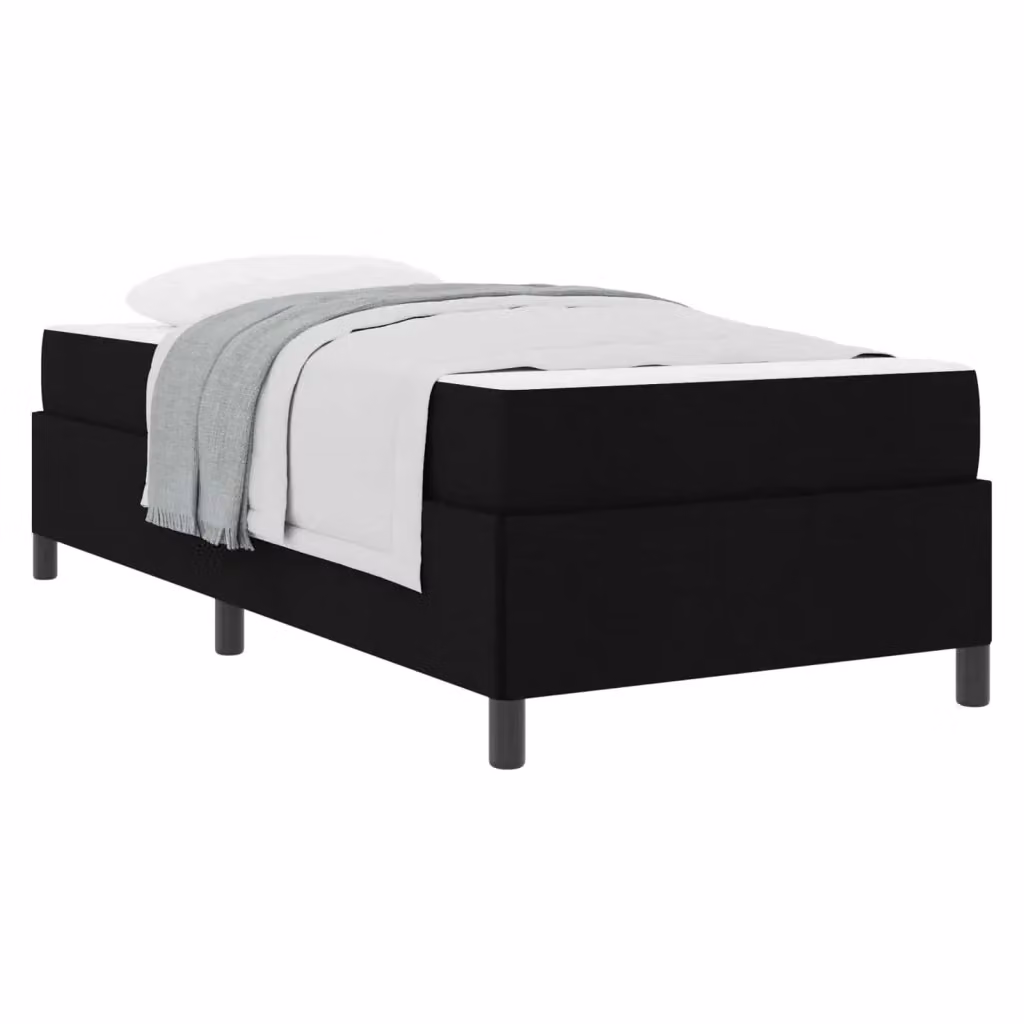 Letto a molle moderno vidaXL in tessuto nero L 90 x P 200 cm – 2