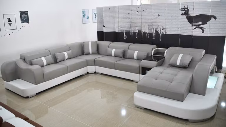 Ledersofa Sofa Modernes Leder Design Ecksofa Couch Polster Wohnlandschaft