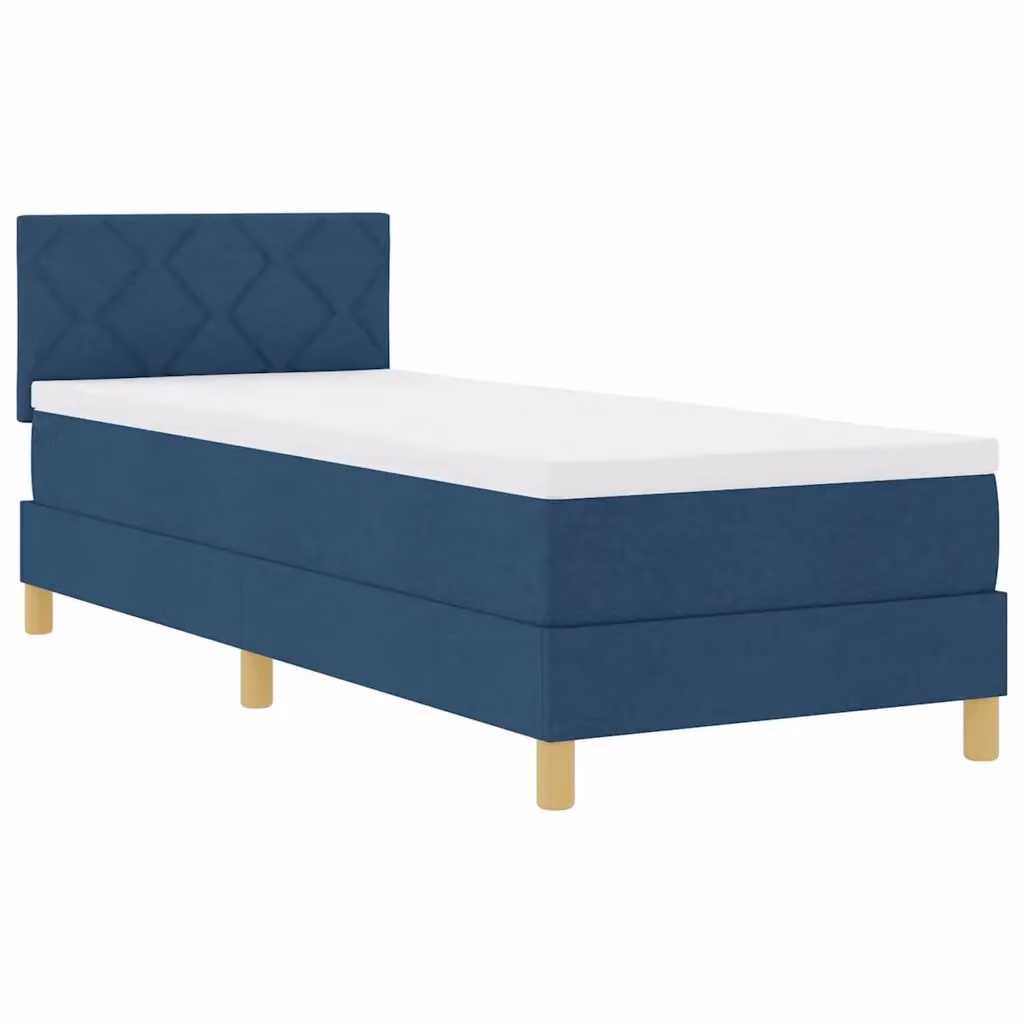 Letto moderno vidaXL con testiera in tessuto blu, illuminazione LED sottostante e porta di ricarica USB, L: 80 cm, P: 200 cm – 2