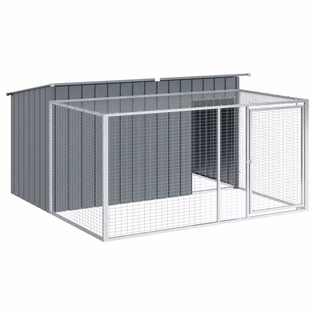 Cuccia per cani con recinto VIDAXL in acciaio zincato antracite L/P/H: 197 x 194 x 110 cm – 2