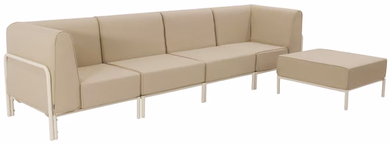 Set modulare di mobili da giardino bassi 5 posti beige - Oviala Patio