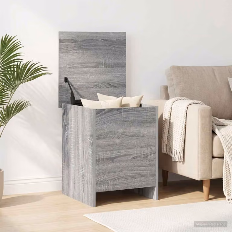 Cassa di stoccaggio moderna vidaXL in MDF grigio L/P/H: 40 x 40 x 50 cm
