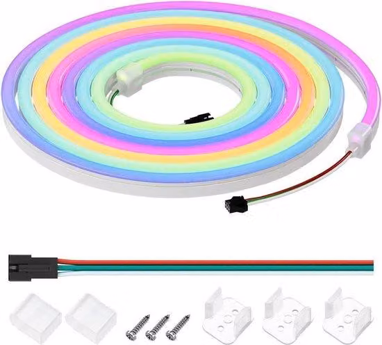 Strisce LED Neon RGB personalizzabili 3M IC 54IC 108 LED/m IP67 impermeabili T0817 Striscia luminosa flessibile con effetto chasing per decorazioni fai da te da interno