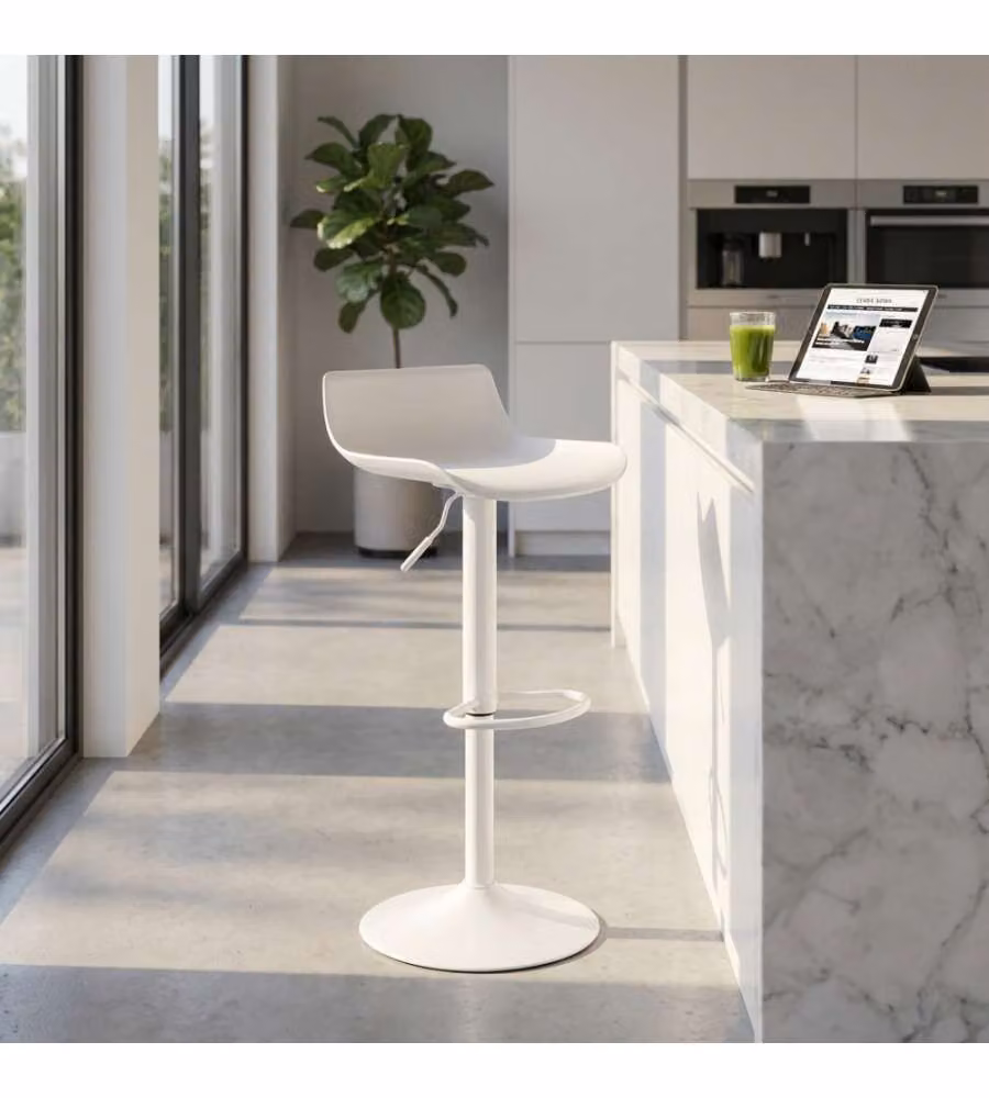 Cosma Sgabello Merano Bianco in Plastica cm 43x44x75/96 h Moderno