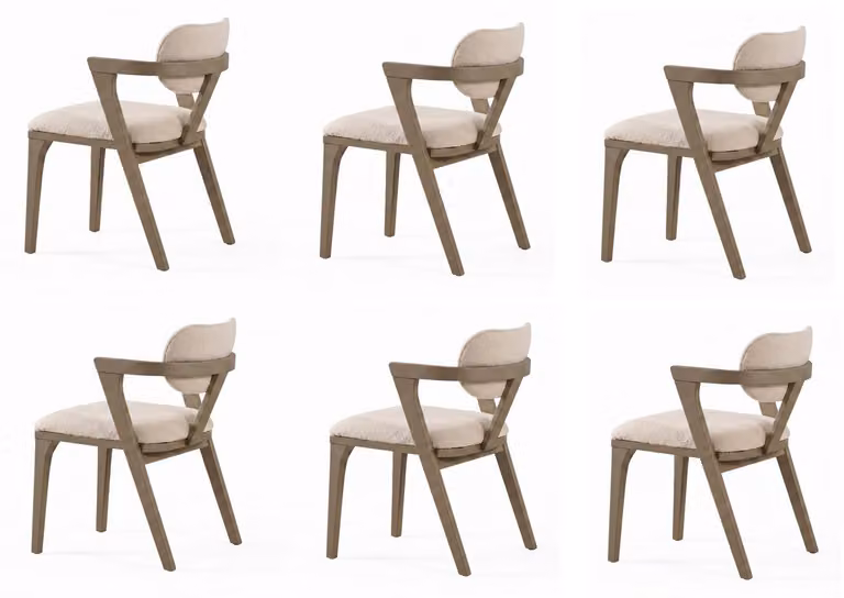 Sedie beige, design moderno, confortevoli, armoniose, minimaliste, eleganti