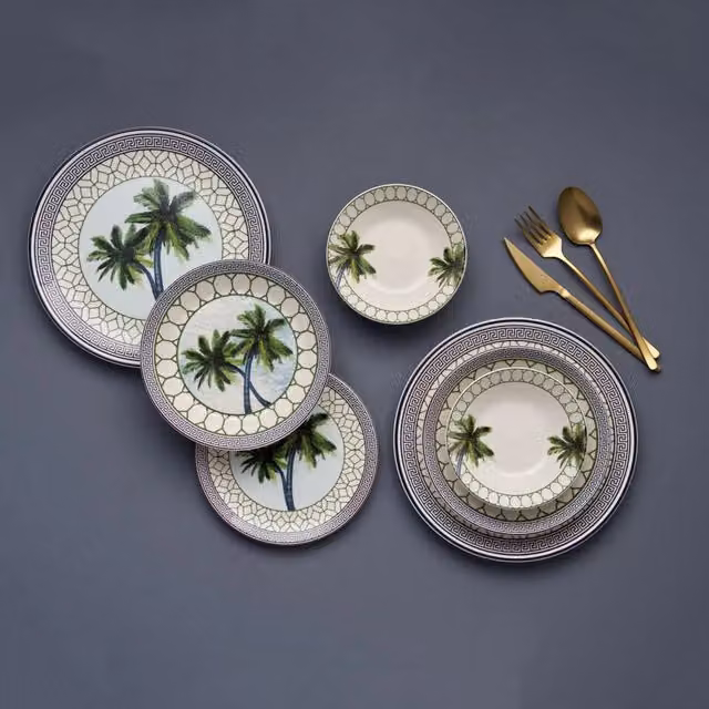 Servizio piatti DMORA Nolona in ceramica, set da 24 pezzi, multicolore – 1