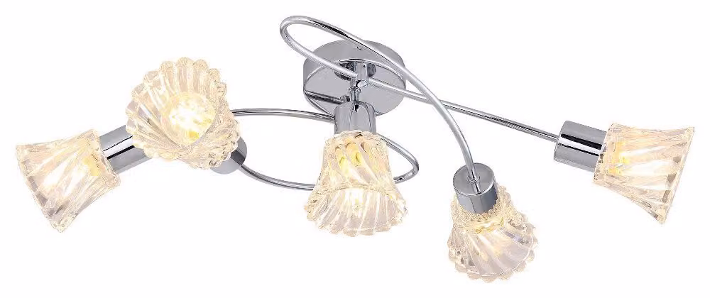 Lampada da soffitto classica E14 5x40W colore cromo 5304 Hestia Rabalux