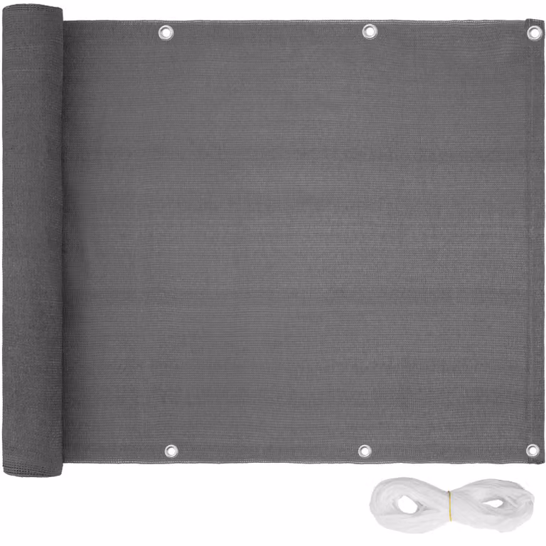 Telo frangivista per balcone tectake in HDPE opaco, grigio, Altezza: 75 cm