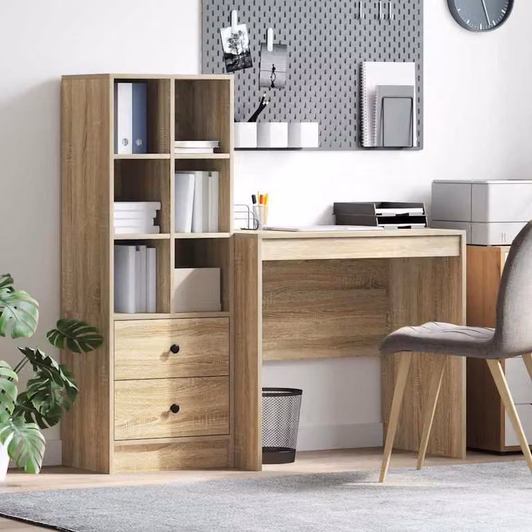 Maison Exclusive - Scrivania con cassetto 2 pcs Rovere Sonoma