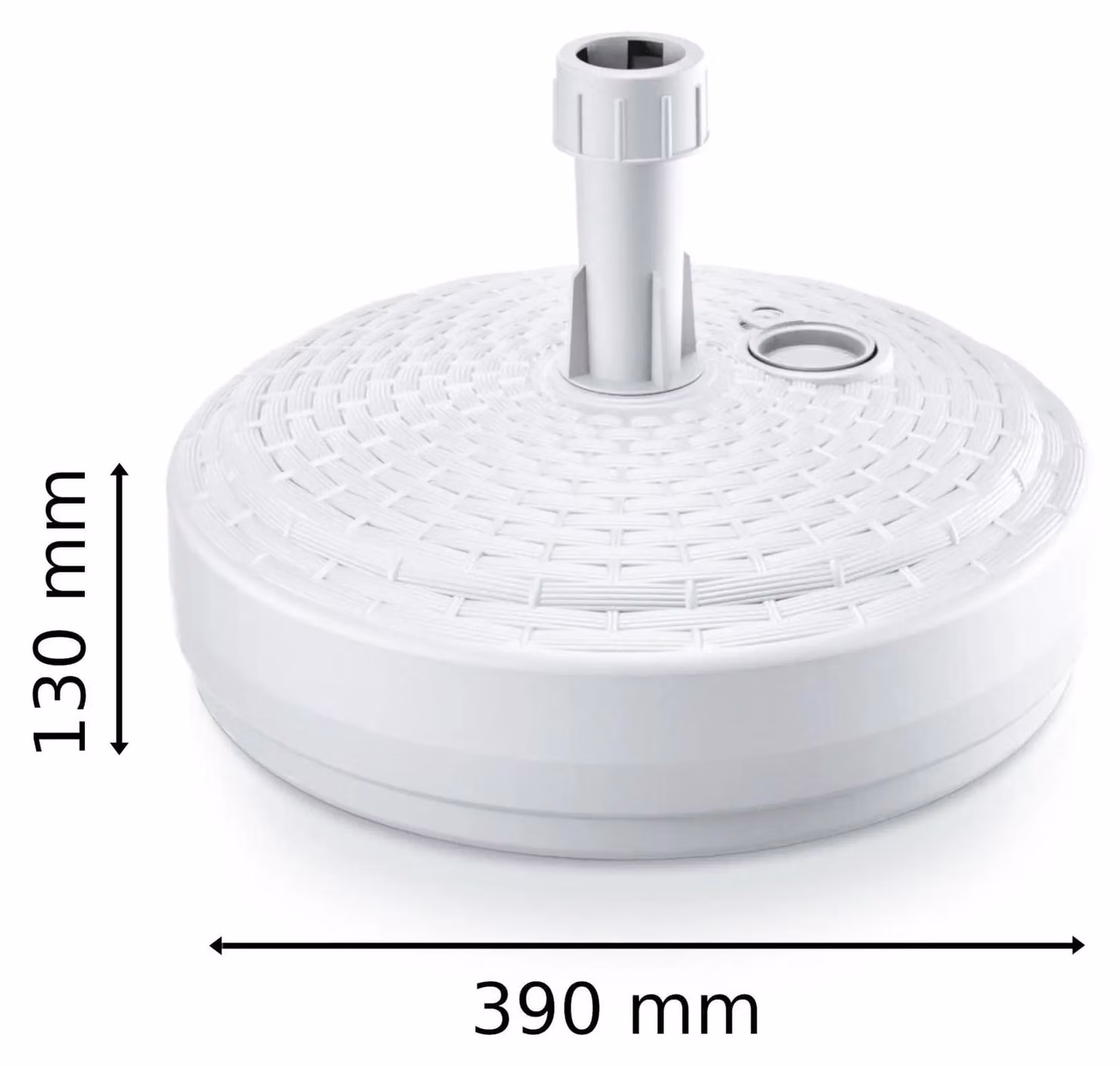 Supporto per ombrellone da giardino - Base rotonda - Autoportante - Rattan bianco