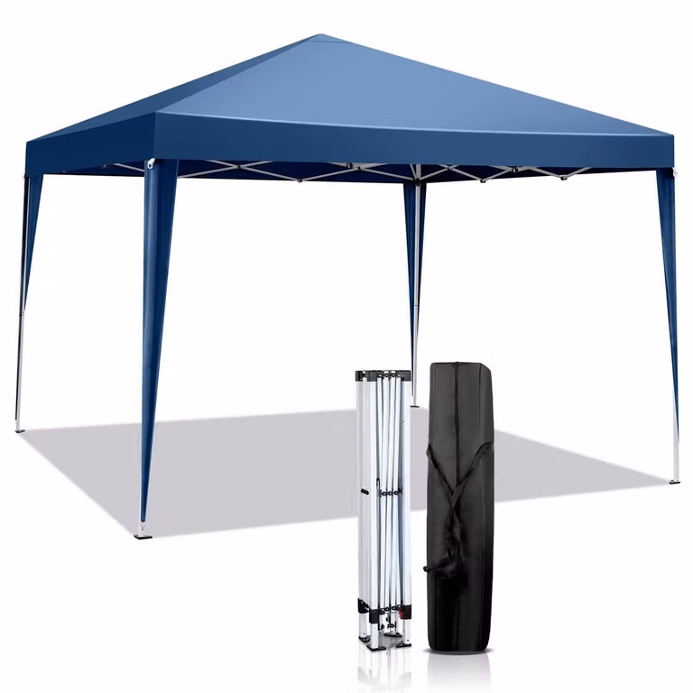 Gazebo da esterno 3x3 metri, impermeabile, con protezione anti-UV, struttura in acciaio blu, altezza regolabile