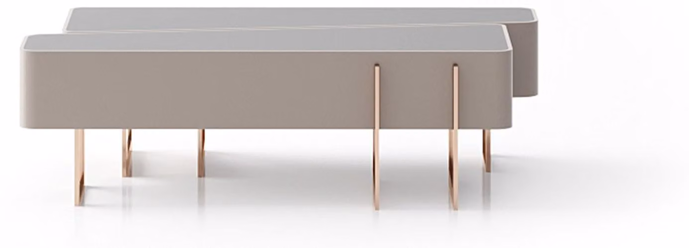 Stilvoller Beiger Couchtisch Wohnzimmer Kaffeetisch Edle Holz Möbel