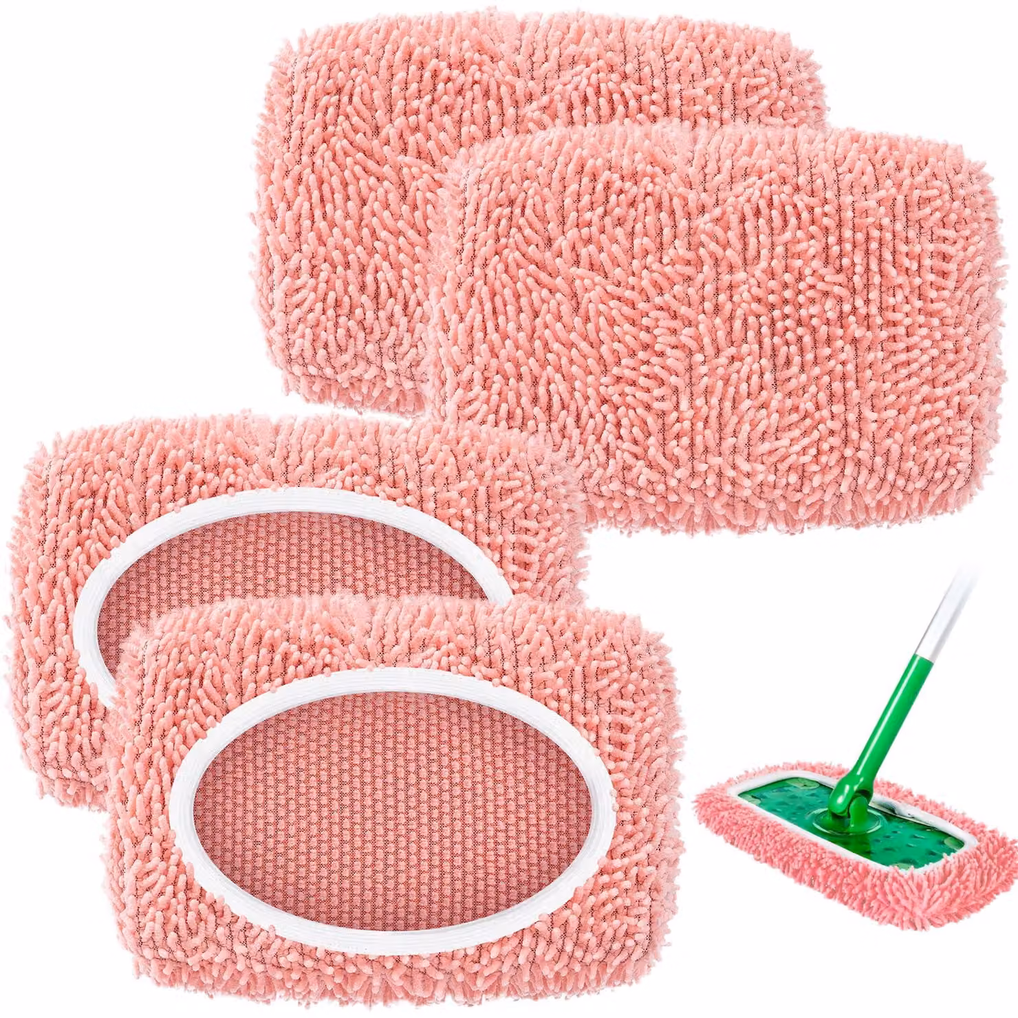 4 dischetti in microfibra riutilizzabili, compatibili con Swiffer Sweeper