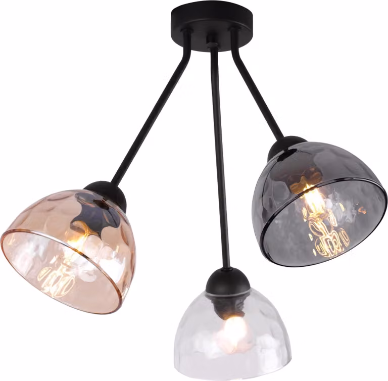 Lampada da soffitto Venice Trio con paralumi in vetro misto E27