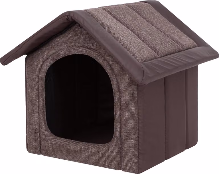 Cuccia per cani, rifugio, luogo di riposo, tana di riposo - Inari - 44 x 38 x 45 cm [Dimensione: R2] - Marrone, rivestita in ecopelle