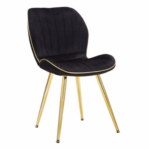 Sedie da Soggiorno SEDIA PARIS SPACE NERA /GOLD SET 2 PZ CM 46X58X77 Mauro Ferretti