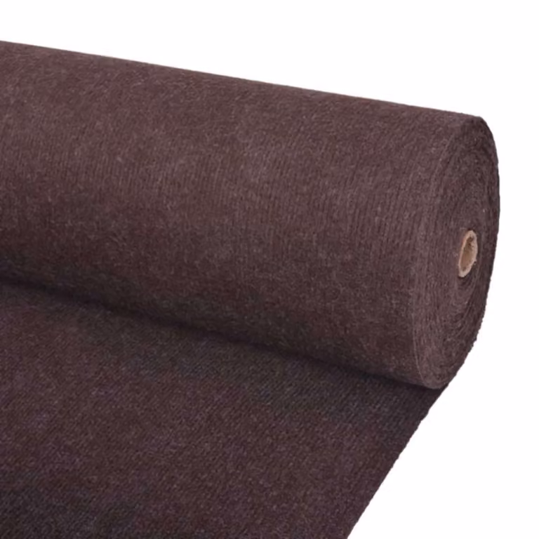 Tappeto moderno a strisce vidaXL marrone in poliestere, L: 120 cm, P: 20 m