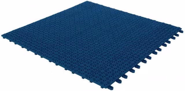 Set da 30 piastrelle in plastica flessibili drenanti Ezooza per esterno e giardino, colore blu, copertura 9,2 m2, L/P: 55,5 x 55,5 cm