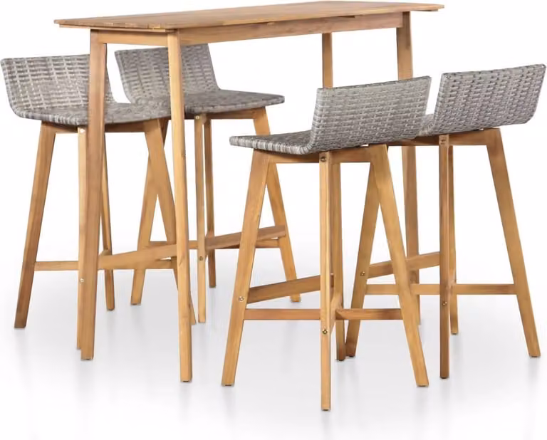 Maison Exclusive - Set da pranzo da giardino in legno massello di acacia, 5 pezzi