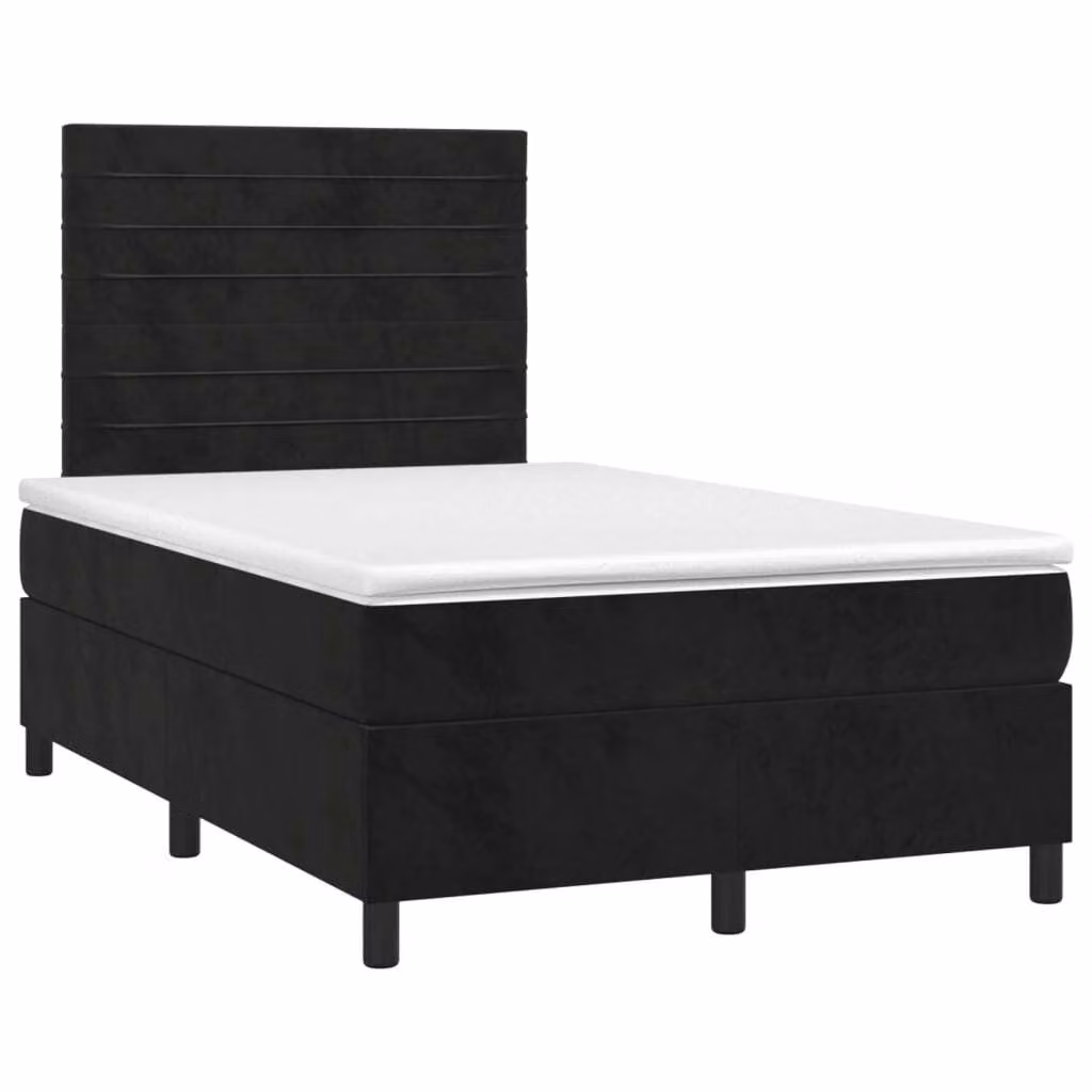 Maison Exclusive - Letto boxspring con materasso nero 120x190 cm velluto