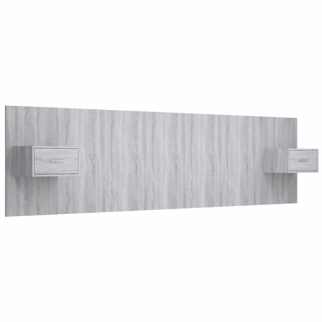 Testiera Letto con Comodini Integrati vidaXL in Legno Multistrato Grigio – 2