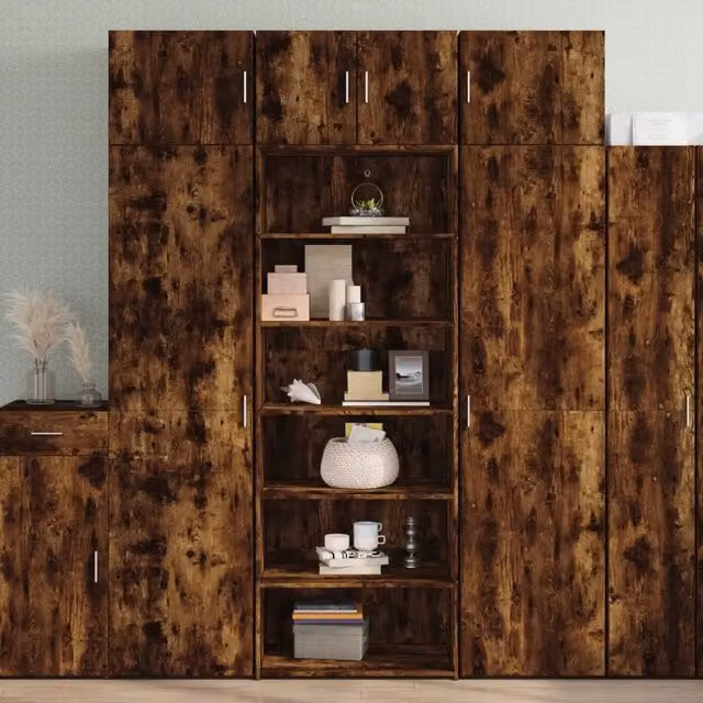 Credenza moderna vidaXL in legno rovere fumo, L 70 cm x P 41 cm x H 185 cm