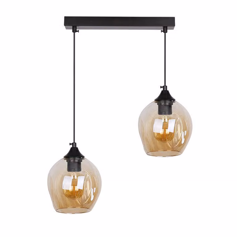 Candellux Lampadario a sospensione Aspa nero e marrone per lampadina 2x E27 32-00590
