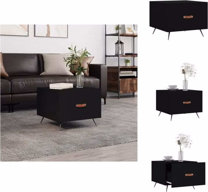 vidaXL Tavolino nero 50x50x40 cm in legno - Tavolini da caffè