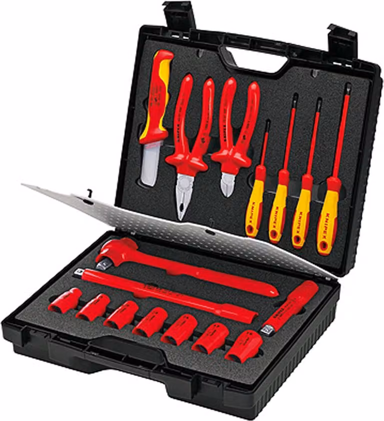 KNIPEX 98 99 11 Valigetta compatta Set di 17 pezzi con utensili isolati per lavori su impianti elettrici