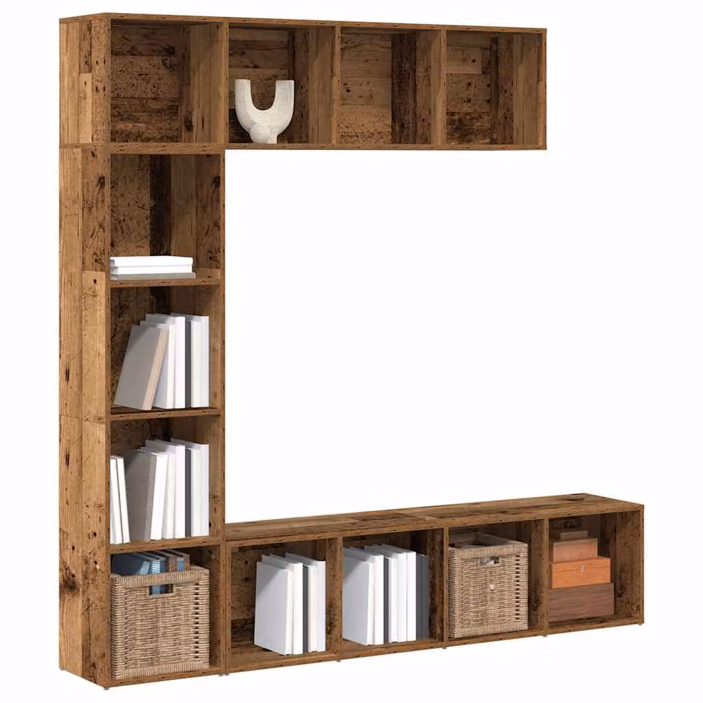Set di 3 librerie a parete vidaXL in legno color marrone stile classico