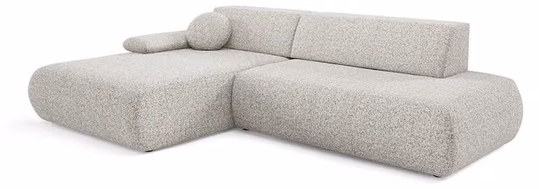 Divano angolare con funzione letto, modello Puentro, lato sinistro, colore beige