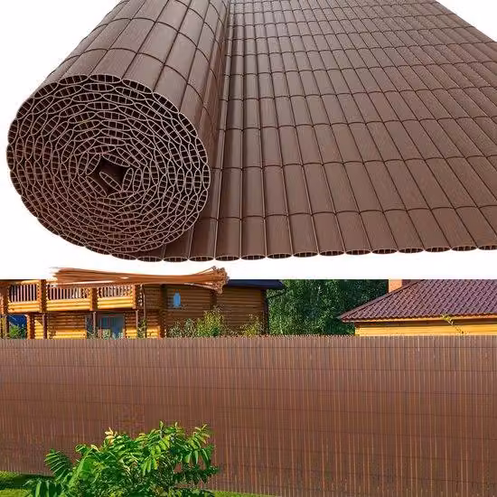 Recinzione da giardino in PVC da 2,4 m per garantire la privacy – Recinzione da giardino e da balcone – Marrone