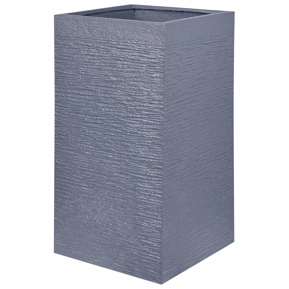 Fioriera quadrata BELIANI in ceramica grigia per piante da interno ed esterno L/P/H: 40 x 40 x 77 cm – 2