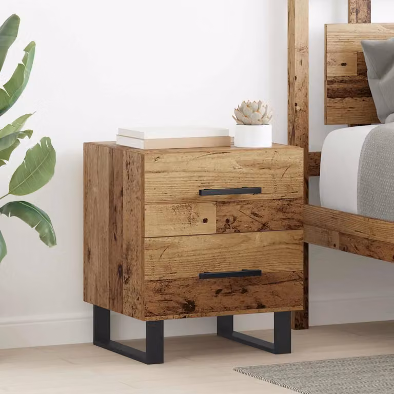 vidaXL Armadio da Notte in Legno Rustico Marrone L 40 cm, P 35 cm, H 47,5 cm