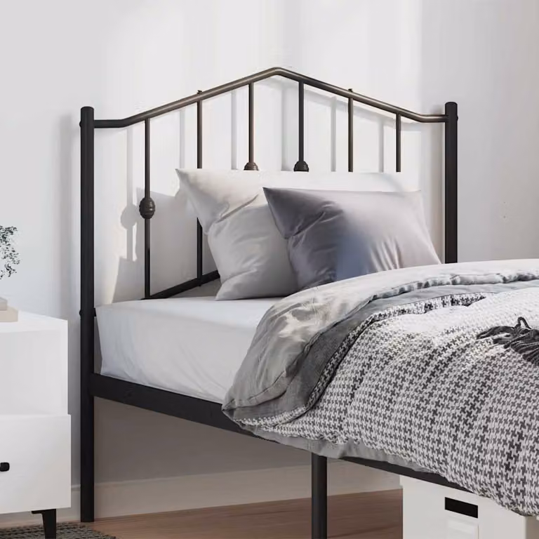 Testiera di ricambio vidaXL in metallo nero laccato per camera da letto, L: 100 cm