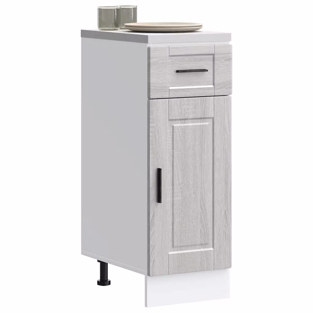 Base da cucina moderna vidaXL in legno multistrato e MDF, colore Grigio Sonoma, L: 46 cm, P: 30 cm, H: 81,5 cm