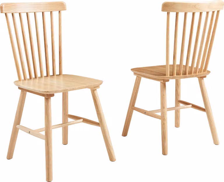 Set di 2 sedie da sala da pranzo «Karmoy», sedie da cucina 89 x 46 x 52 cm, legno naturale