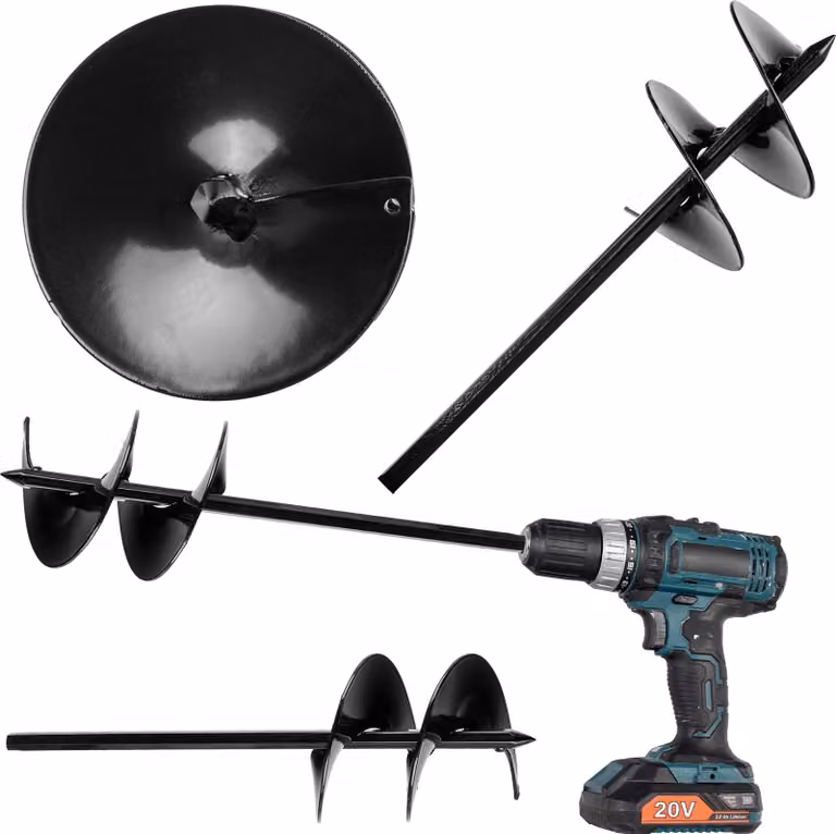 KADAX Coclea per terreno 100 mm per trapano, coclea per giardino, coclea per terreno per avvitatore a batteria, coclea per piante per giardinaggio, trapano a spirale per forare il terreno