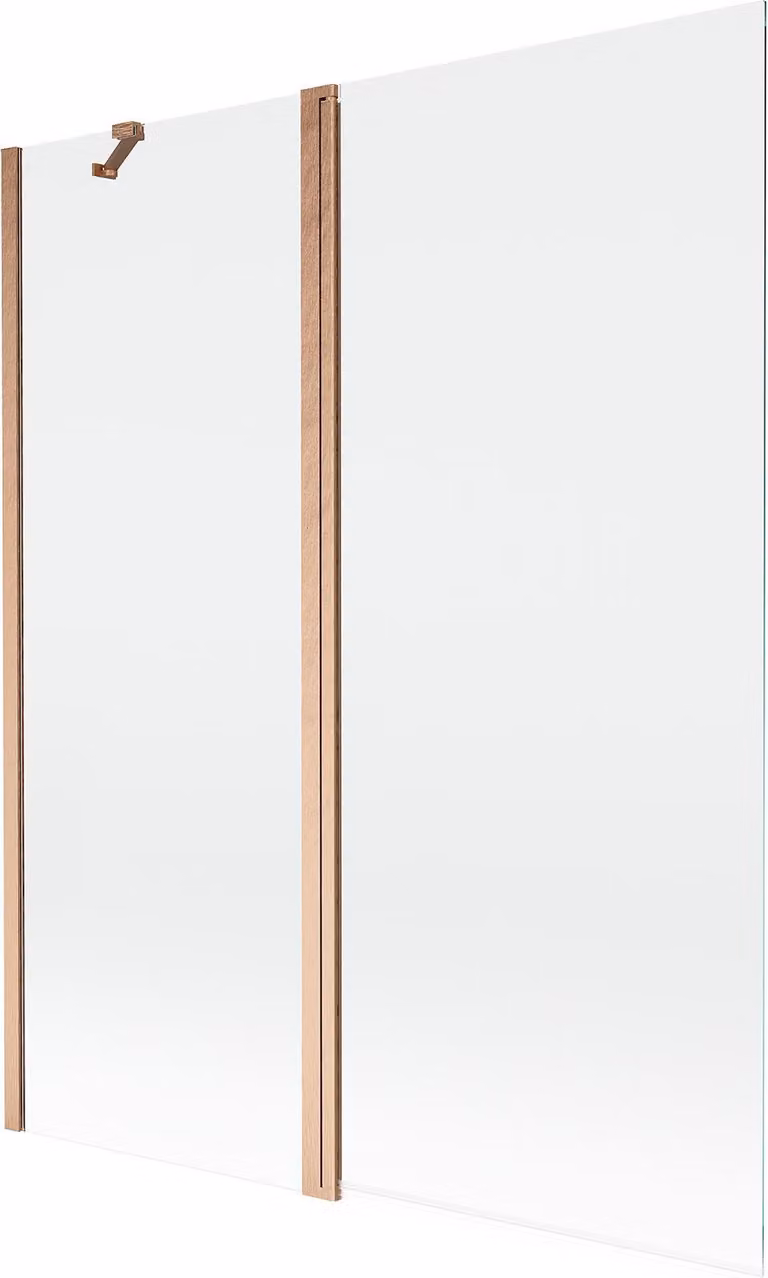 Mexen Mist paratia doccia a 2 ante 140 x 150 cm, trasparente, rame spazzolato - 8A9-140-011-65-00