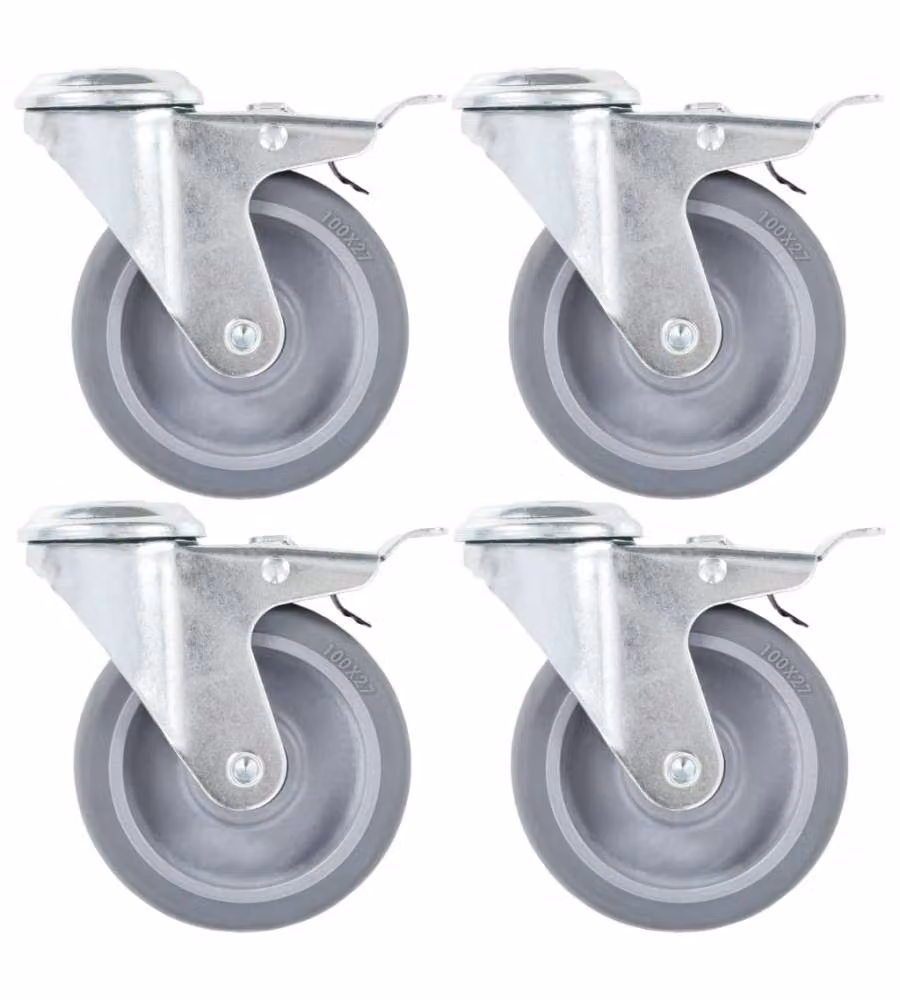 Ruote Girevoli con Foro per Bulloni 8 pz 100 mm