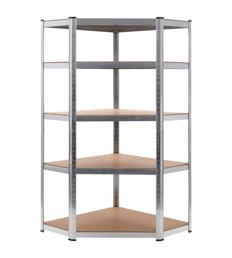 Scaffale Argento 90x90x180 cm in Acciaio e MDF