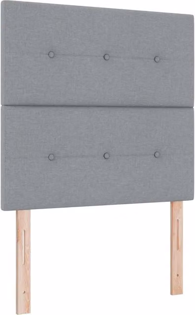 Letto singolo | Letto per adulti | Letto a Sorgente LED Grigio chiaro 90 x 190 cm Tessuto