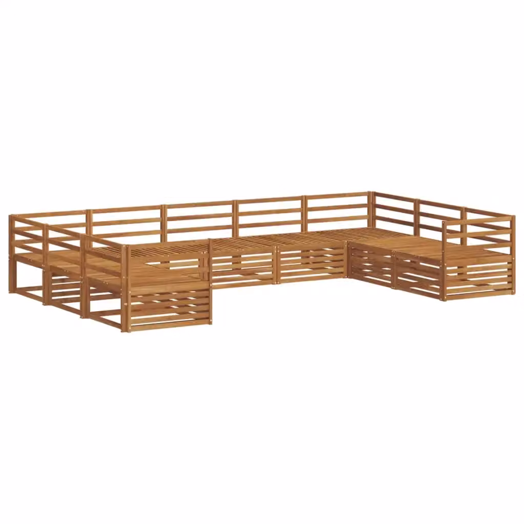 Set di divani da esterno a L vidaXL in legno di acacia massello marrone con cuscini inclusi – 2