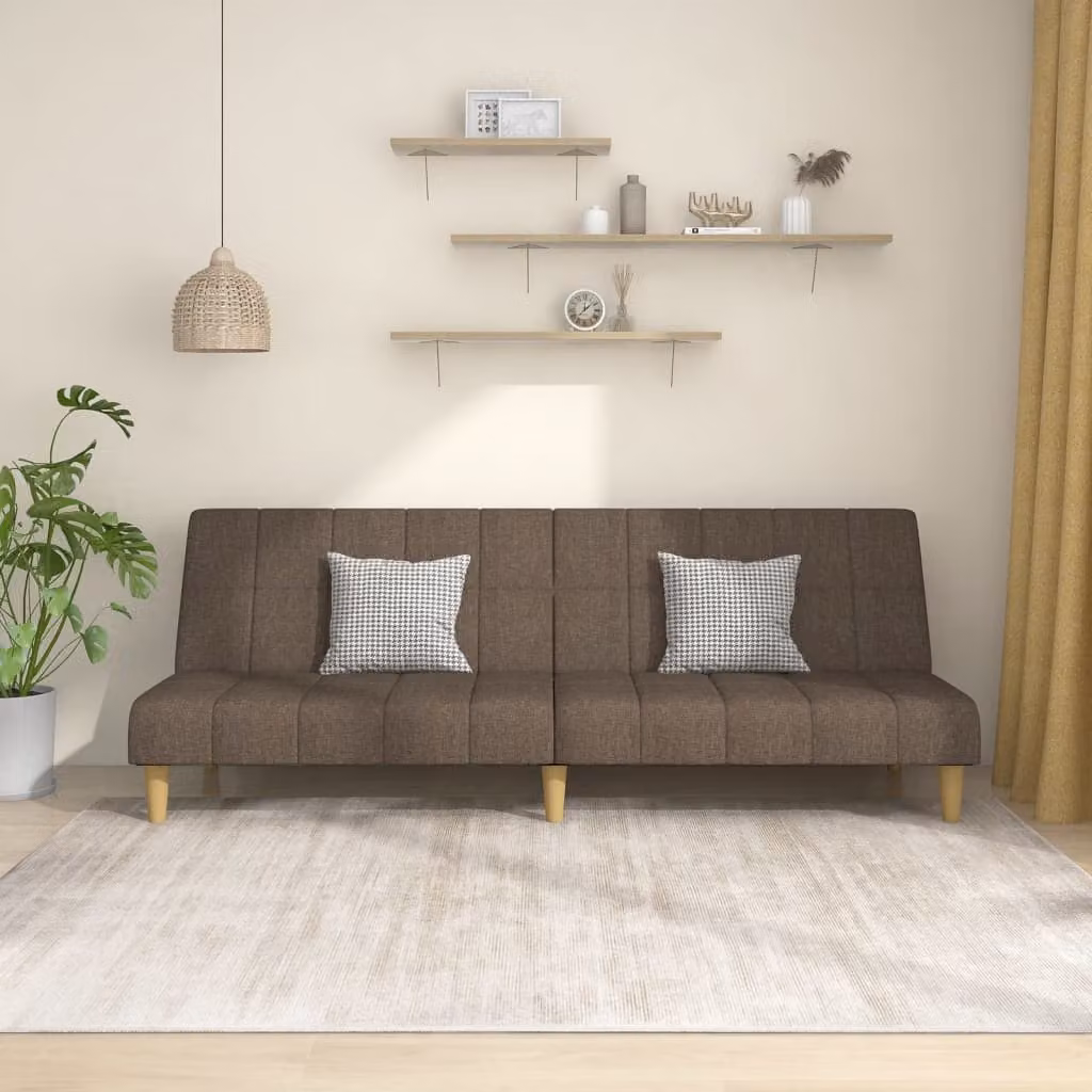 vidaXL Divano Letto Click-Clack Moderno in Tessuto con Struttura in Legno e Poggiatesta Regolabile, L/P/H: 200 x 90 x 69 cm